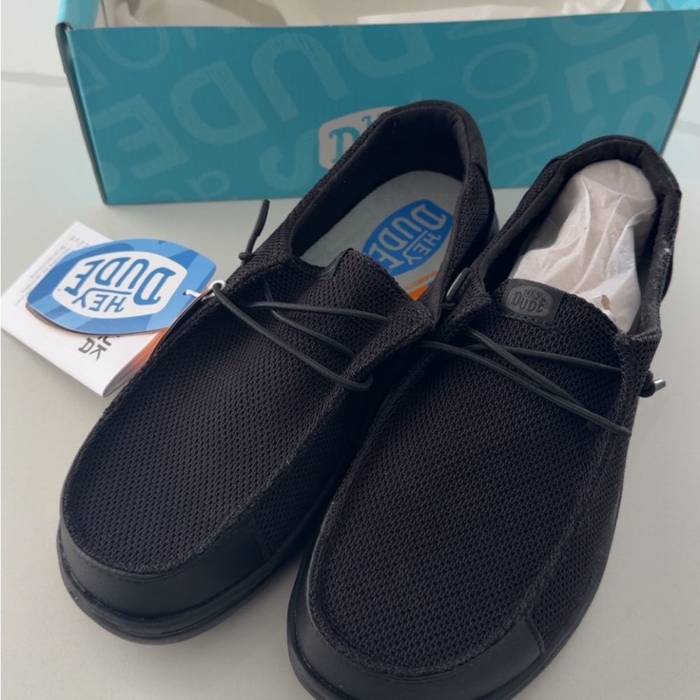 Hey Dude Women's Wendy Work CE Slip Resistant Black Sneakers